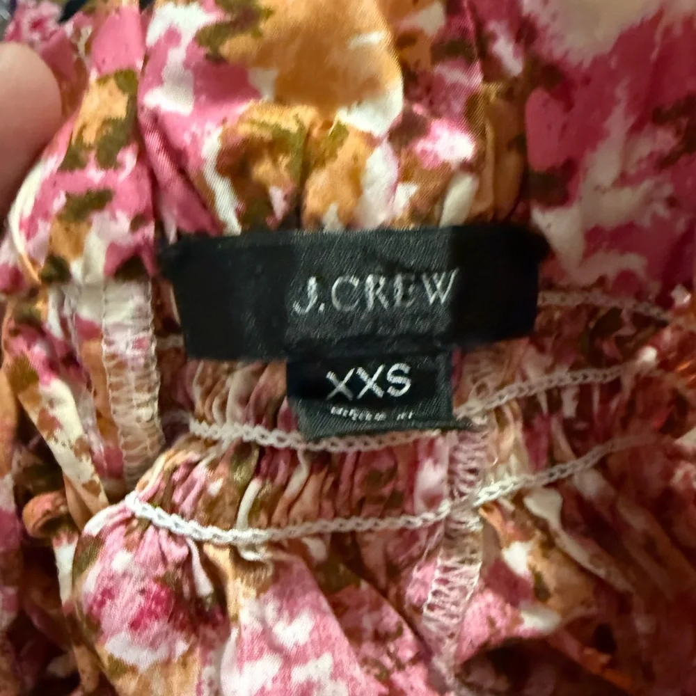 J. Crew Smocked Neck Puff  Sleeve Top